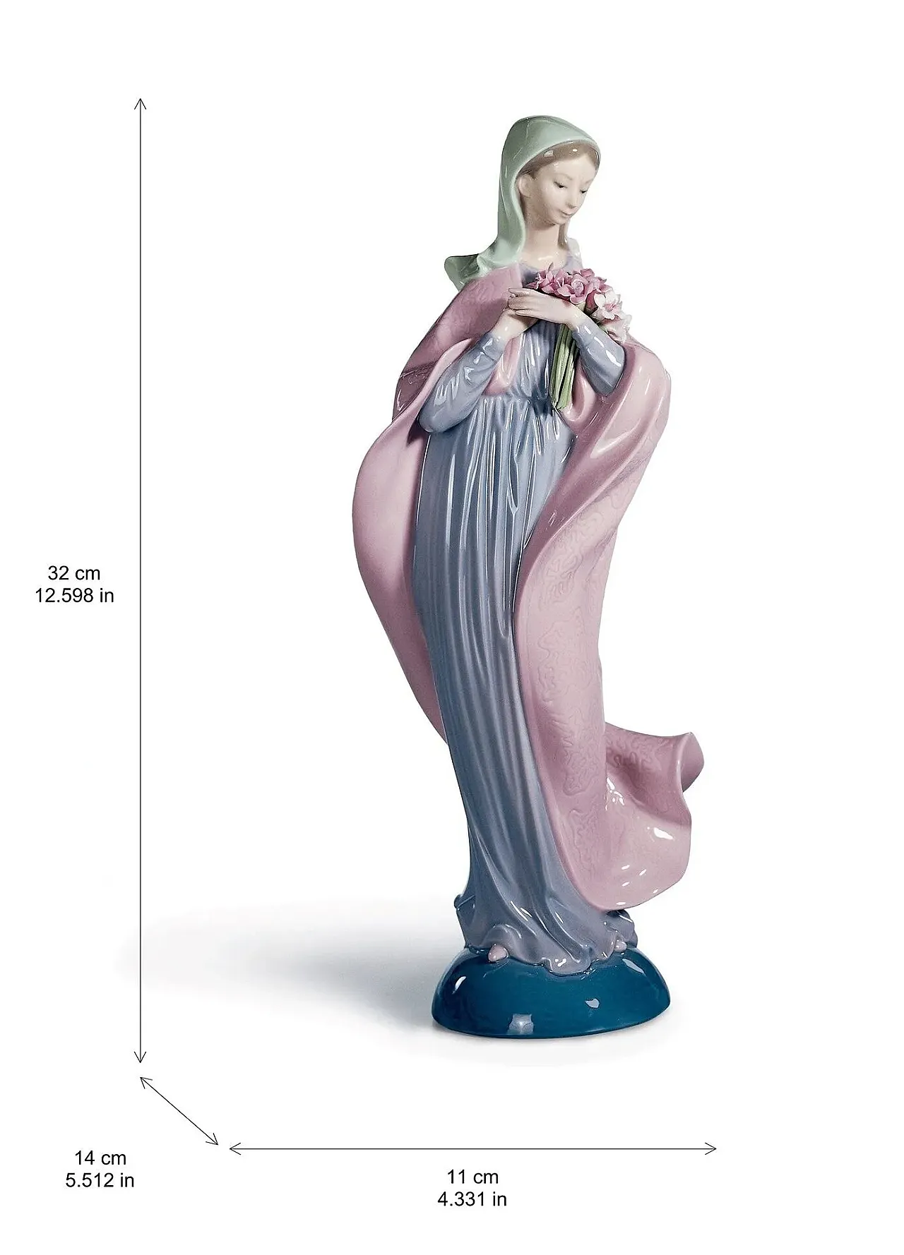 LLADRÓ Porcelain Virgin Mary Figurine. 1