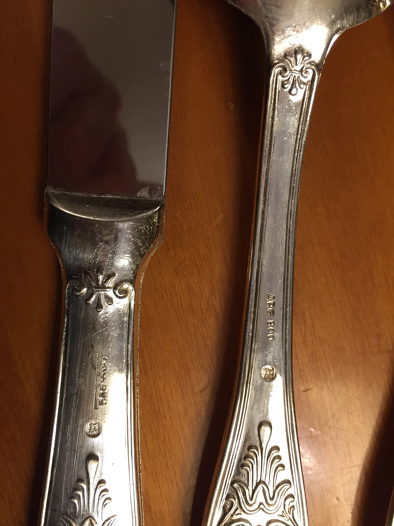 Silver-plated metal cutlery set in Baroque style, 1950s 11