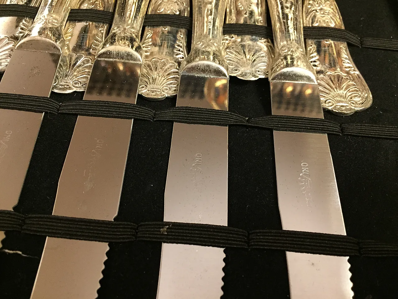 Silver-plated metal cutlery set in Baroque style, 1950s 15