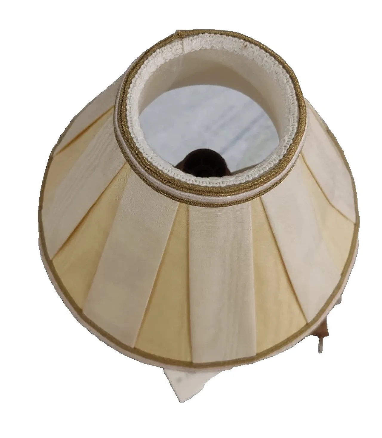 Pair of table lamps by Mangani in white and gold porcelain, 1970s 1