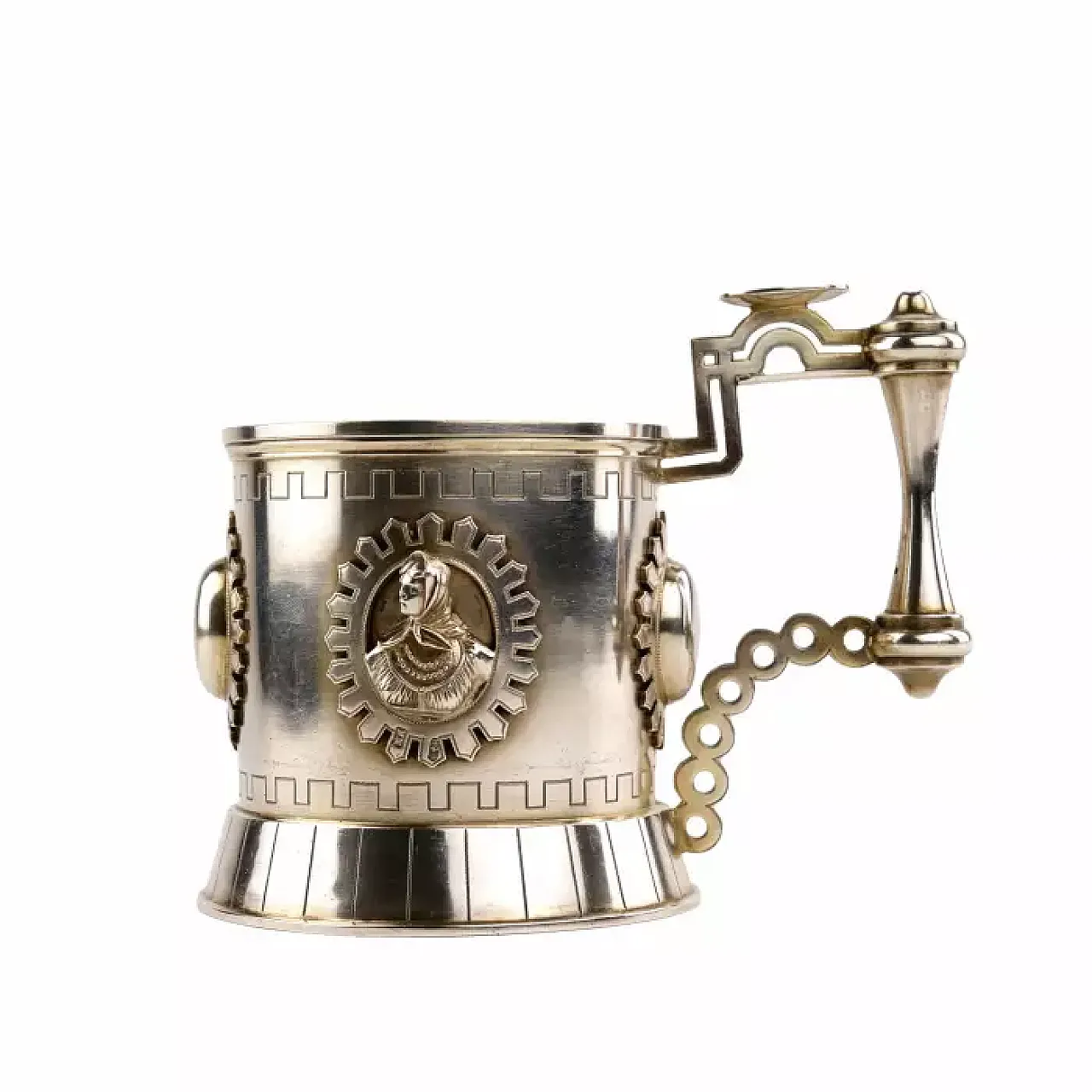 Silver tea glass holder, 19th century 2