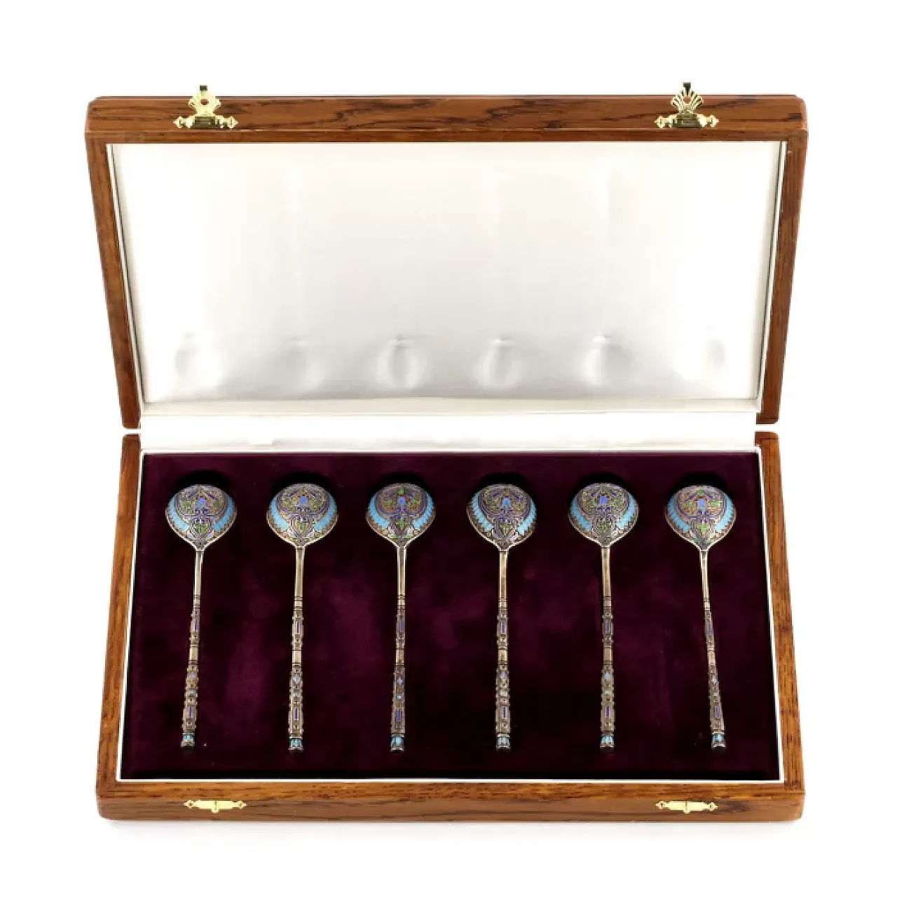 6 Silver teaspoons, late 19th century 1