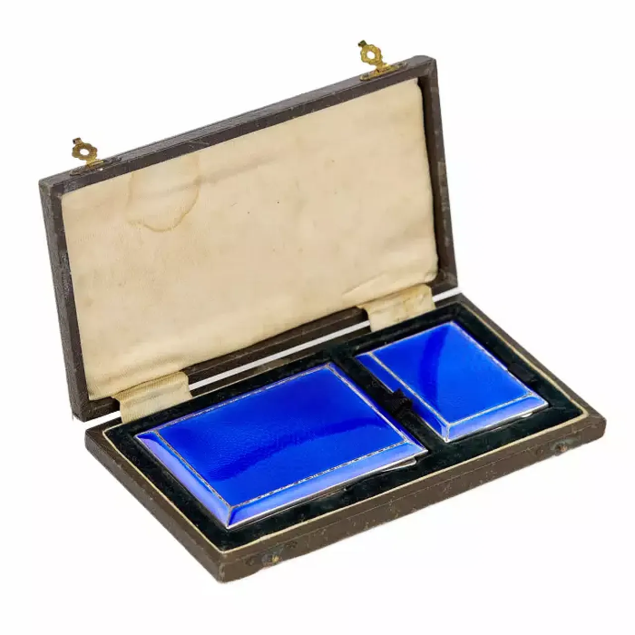 Cigarette case and match safe in sterling silver, early 20th century 1