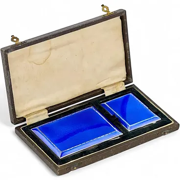 Cigarette case and match safe in sterling silver, early 20th century
