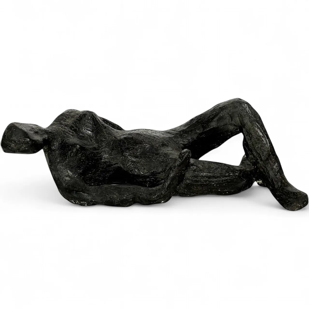 Scultura di donna reclinata in argilla Chamotte, anni '70 10