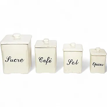 4 scatole per spezie in ceramica, anni '60