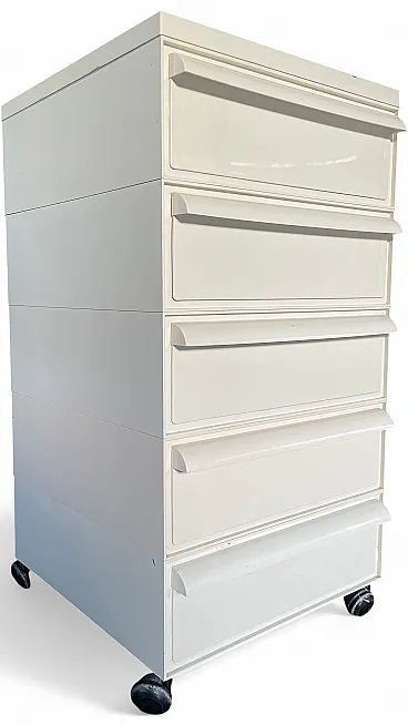 Chest of drawers in white plastic by Simon Fussell for Kartell, 1970s