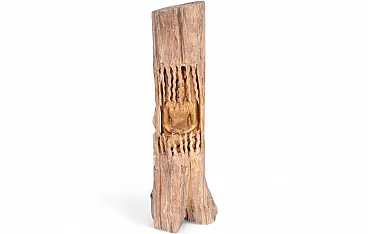 Golden Buddha carved in acacia trunk, 1950s