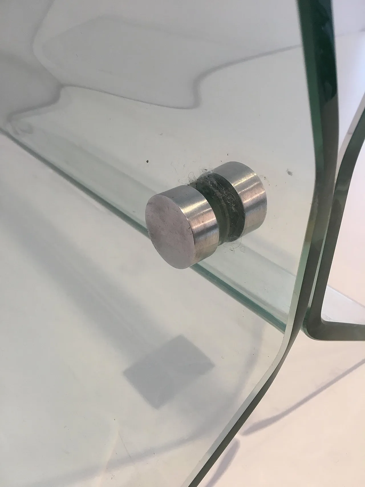 In the Style of François Arnal, Glass and Brushed Steel Magazine Rack 11