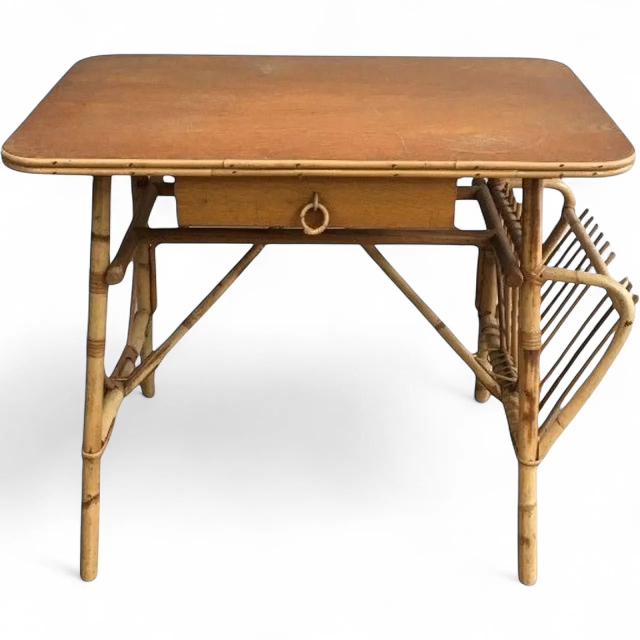 Unusual Rattan Desk, French Work, circa 1970 10