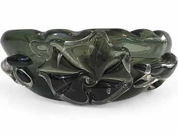 Unusual Large Crystal Ashtray with Shark Decoration, circa 1970