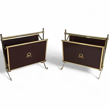 Pair of neoclassical magazine racks attributed to Maison Jansen, 50s
