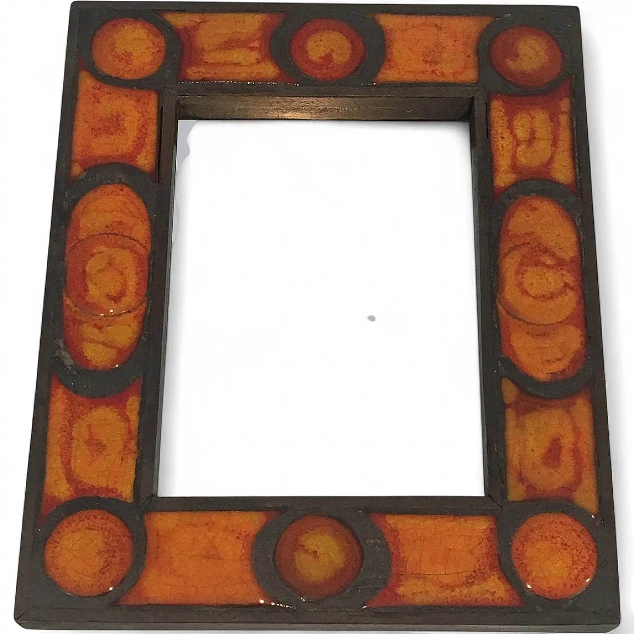Interessante specchio in ceramica, francese, circa 1970. 18