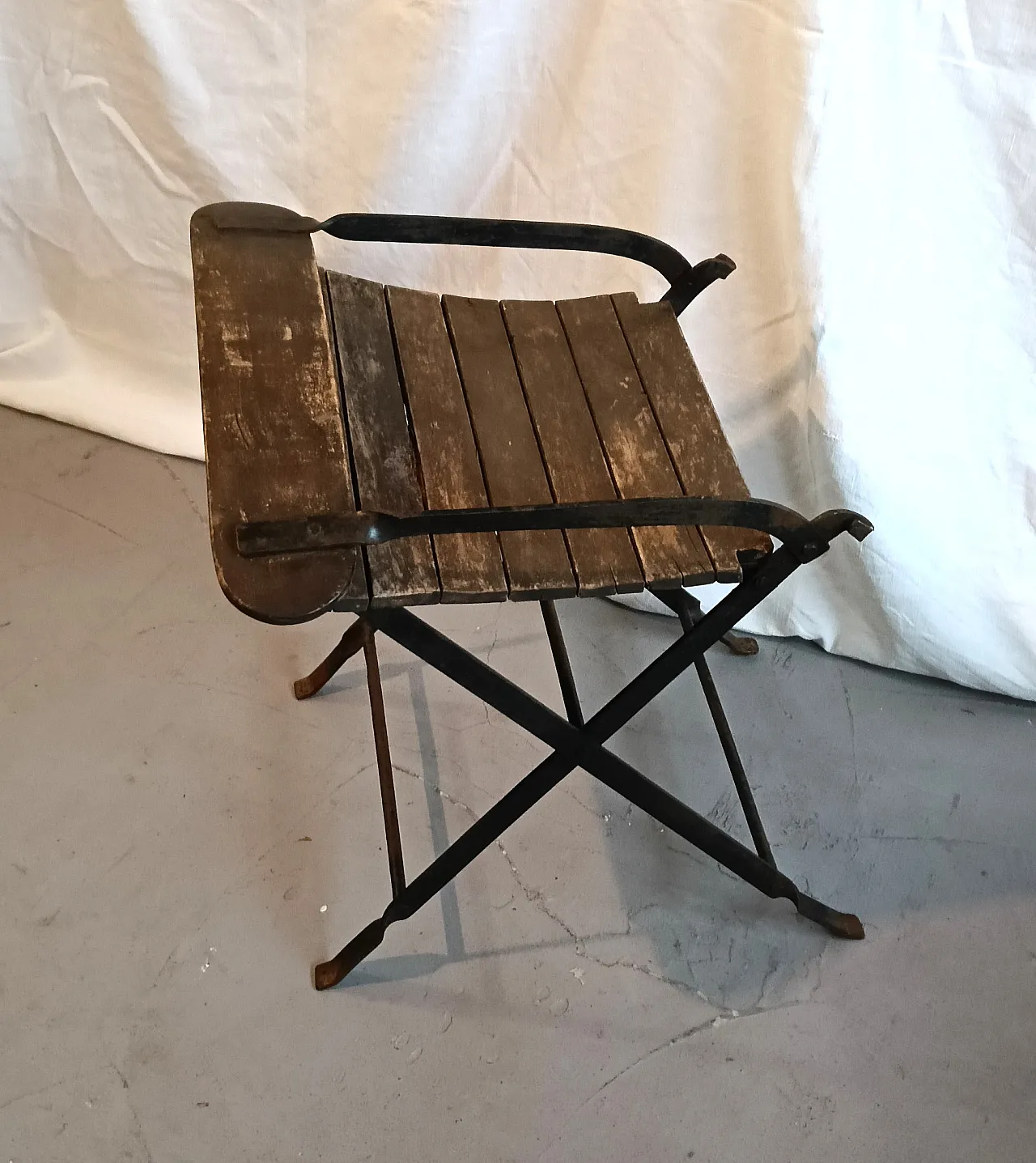 Chair in wood and metal, 19th century 8