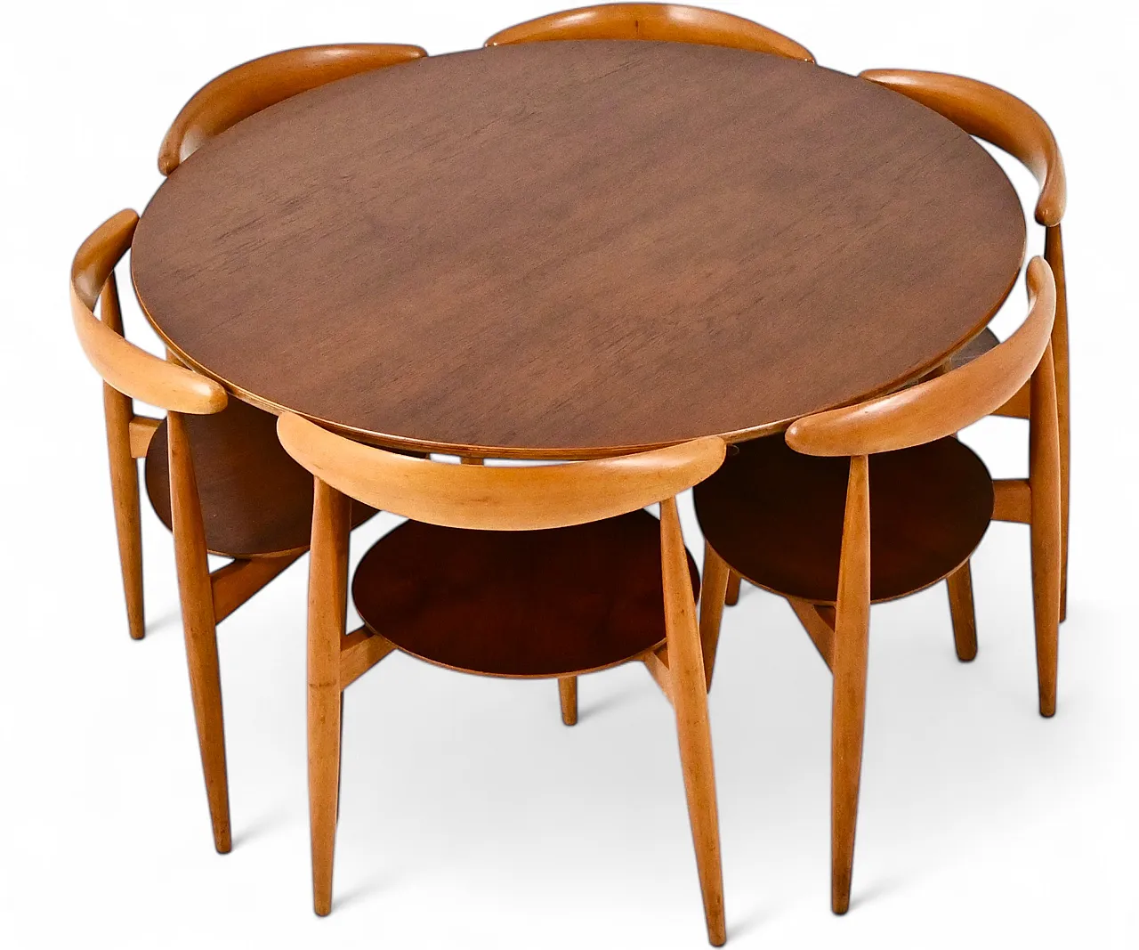 Heart Dining set By Hans J. Wegner for Fritz Hansen, 1950s 15