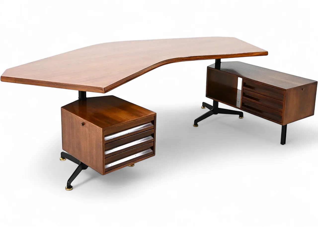 T96 Desk Boomerang by Osvaldo Borsani for Tecno, 1950s 14