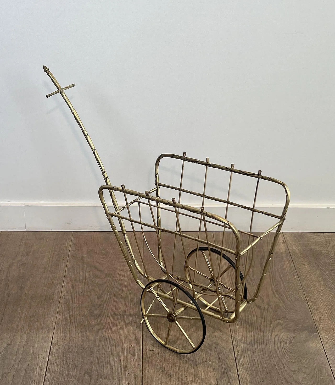 Faux-bamboo magazine rack, 1940s 3