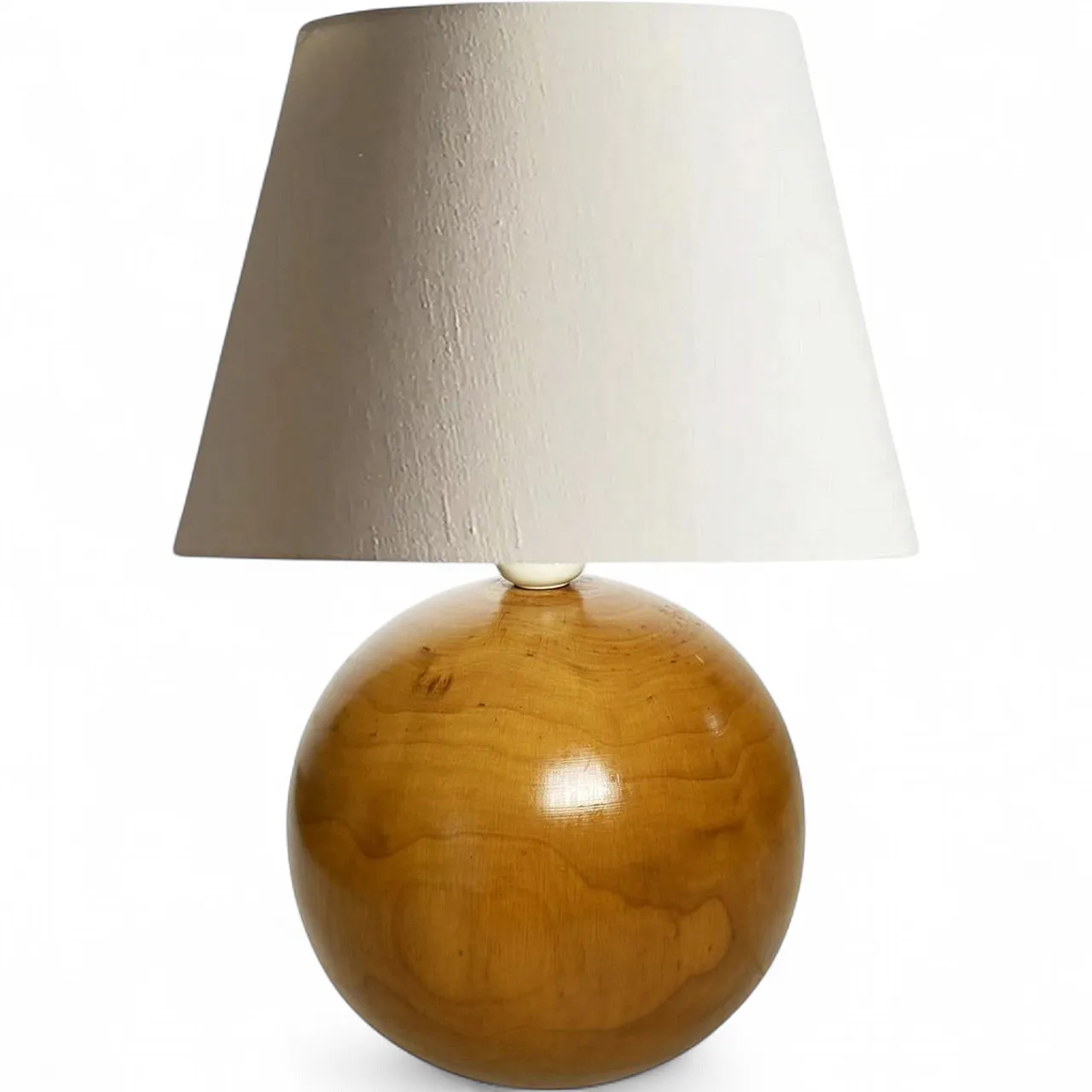 Lampada da tavolo a sfera in legno, anni '80 12