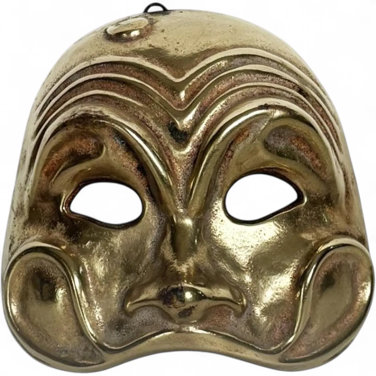 Maschera in ottone, scultura, anni '60 9