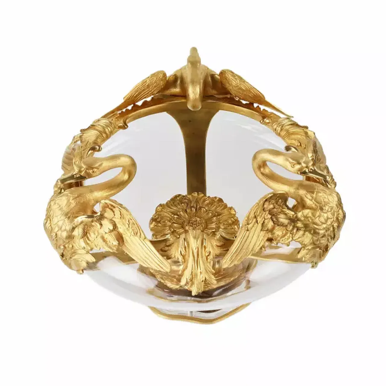 Pair of jardinières in cast glass and gilt bronze, 20th century 2