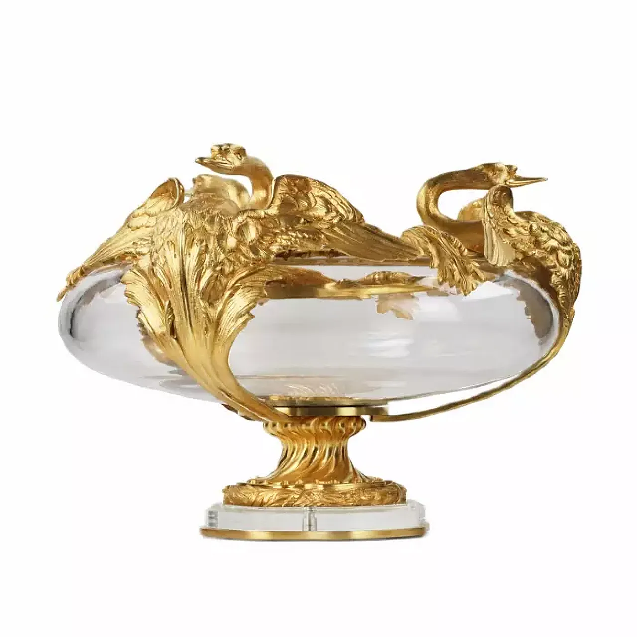 Pair of jardinières in cast glass and gilt bronze, 20th century 3