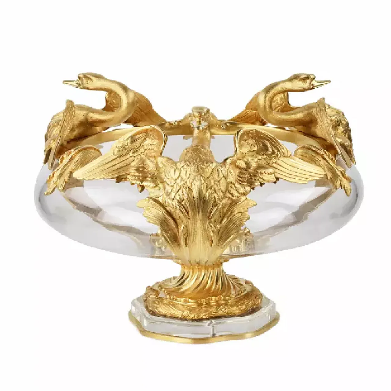Pair of jardinières in cast glass and gilt bronze, 20th century 4