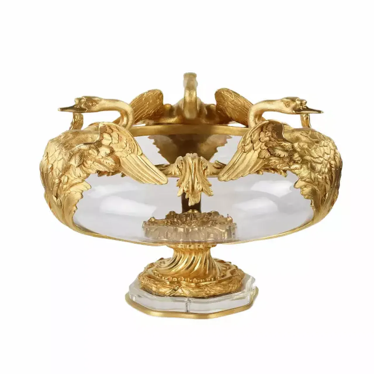 Pair of jardinières in cast glass and gilt bronze, 20th century 5