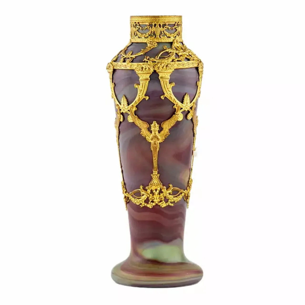 Decorative vase crafted from agate glass, late 19th century 1