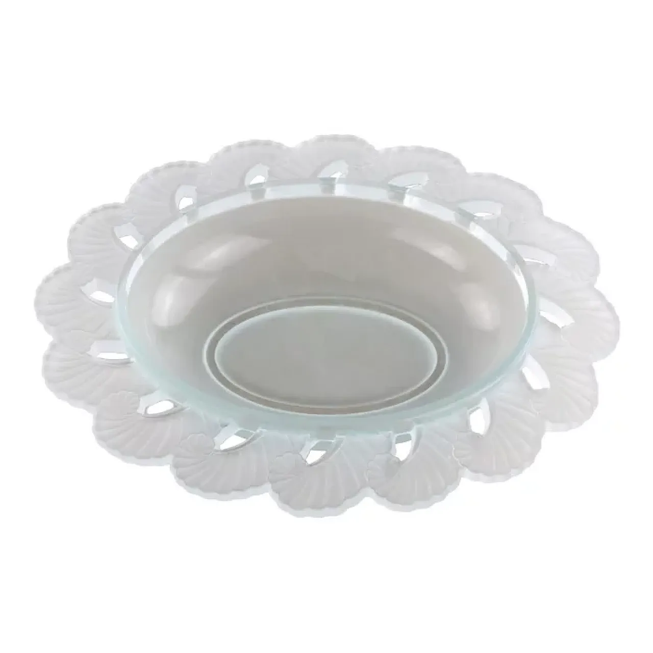 Pressed glass fruit bowl, 1930s 1
