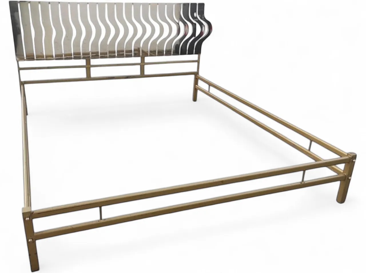 Letto in ottone e ferro, anni '70 6