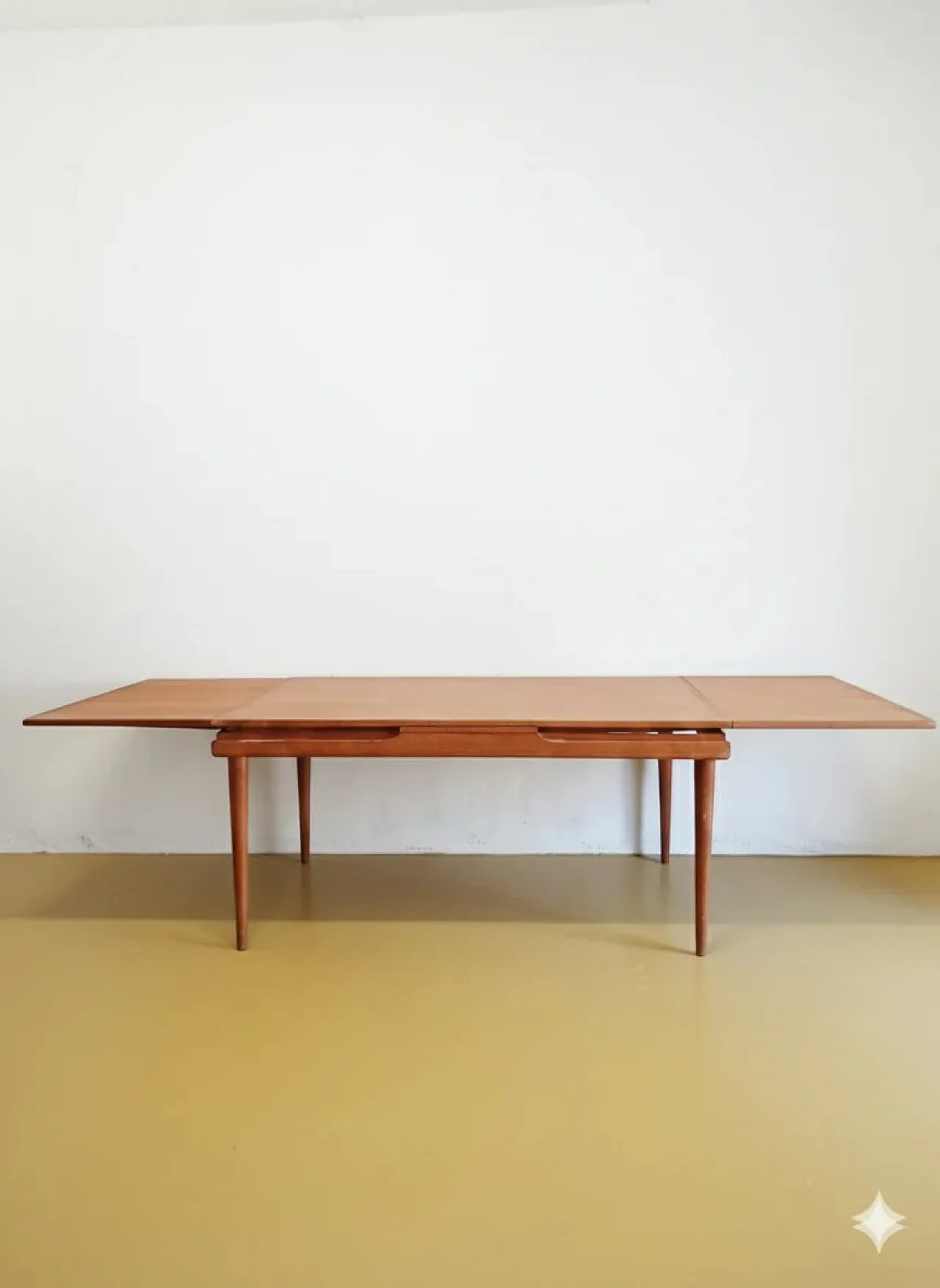 Tavolo rettangolare allungabile in teak, Danimarca, anni '60 2