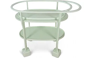 Art Deco serving cart in light green lacquered wood, 1930s