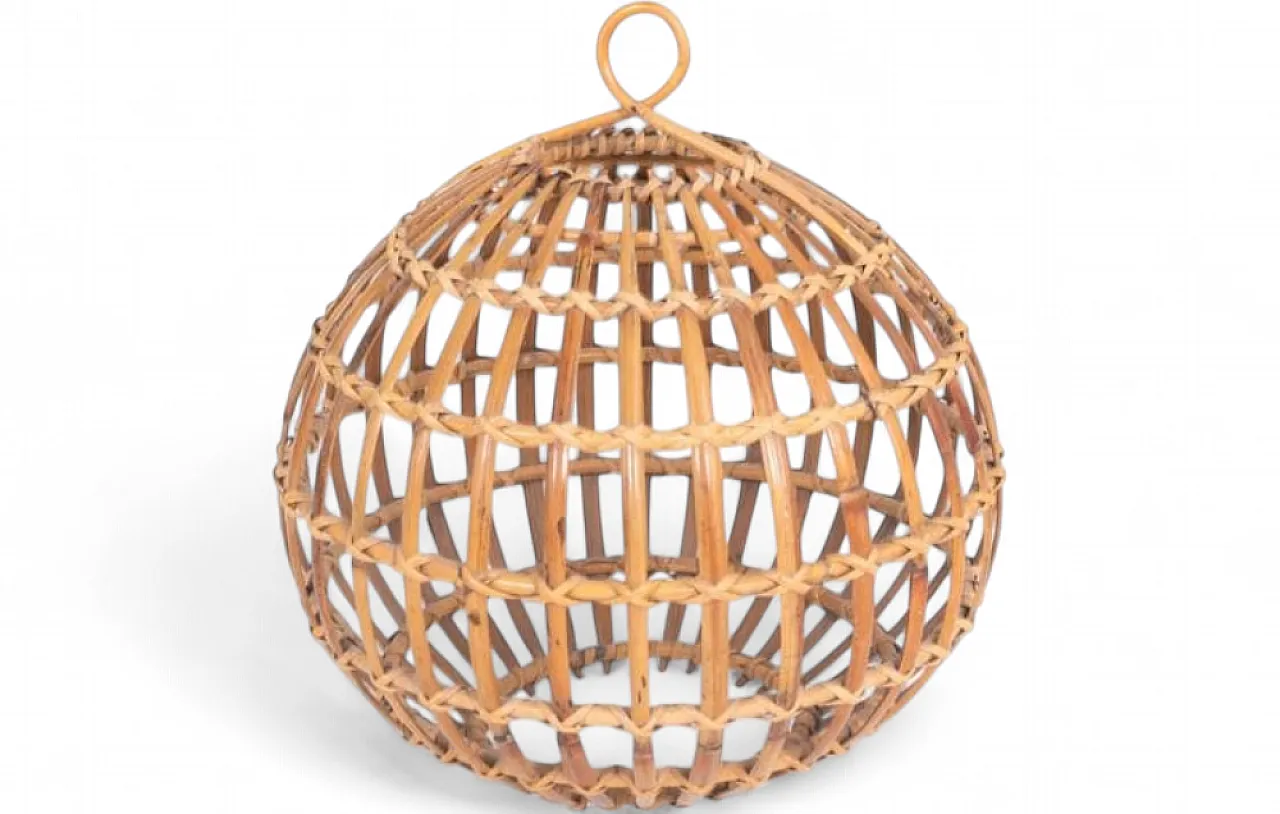 Woven rattan lampshade, 1970s 9