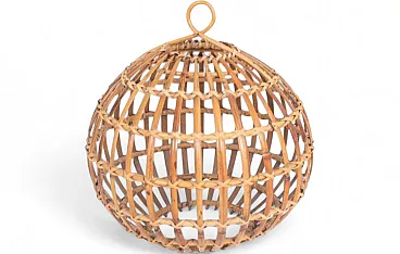 Woven rattan lampshade, 1970s
