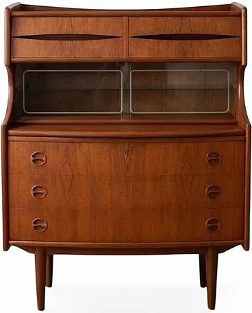 Teak desk with display cabinet by Gunnar Falsig, Denmark, 1950s