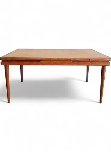 Tavolo rettangolare allungabile in teak, Danimarca, anni '60
