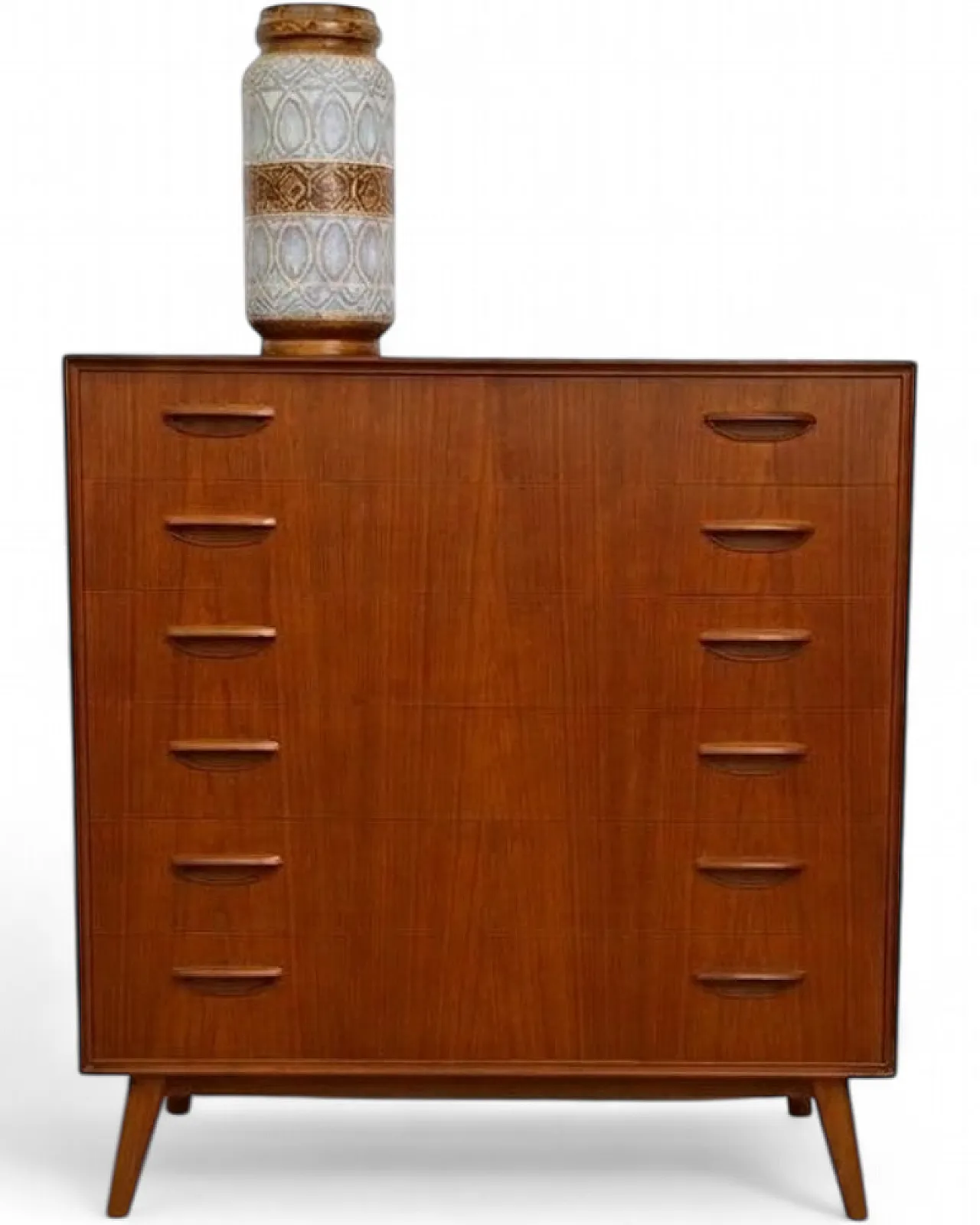 Cassettiera in teak con 6 cassetti, Danimarca, anni '50 5