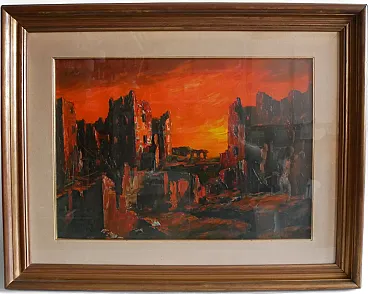 Antonio Zambrella, Desolazione, olio su tela, 1969