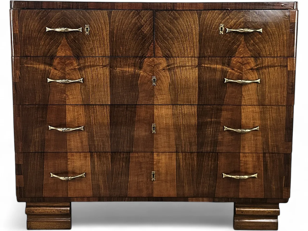 Walnut and metal chest of drawers, 1940s 22