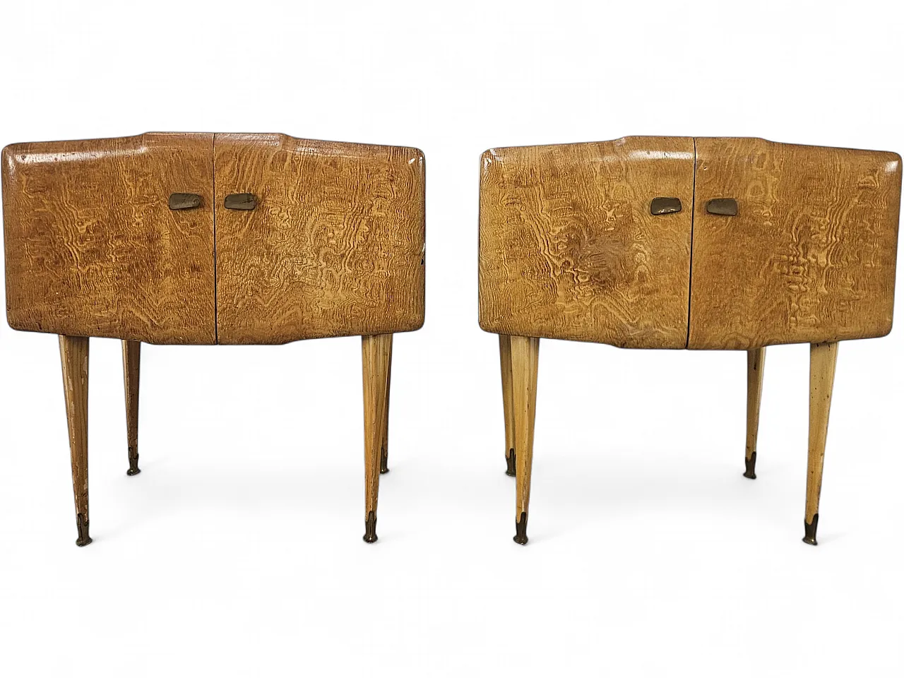 Pair of maple and glass bedside tables, 1950s 16