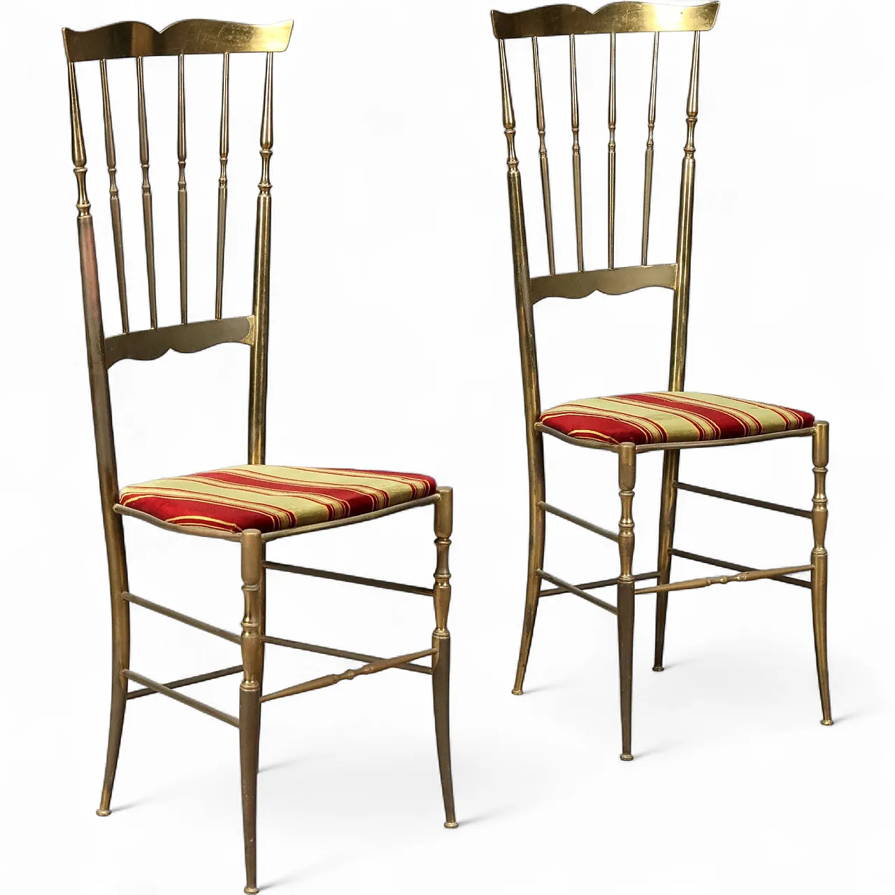 Pair of brass chairs, 1950s 10