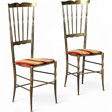 Pair of brass chairs, 1950s