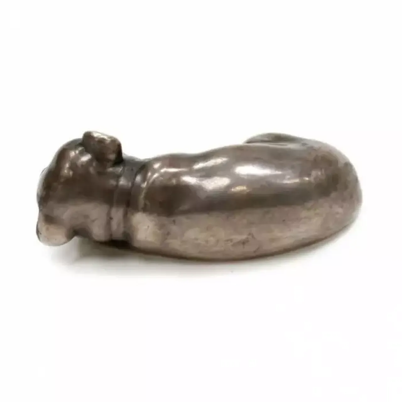 Silver figurine depicting a seated dog, early 20th century 4