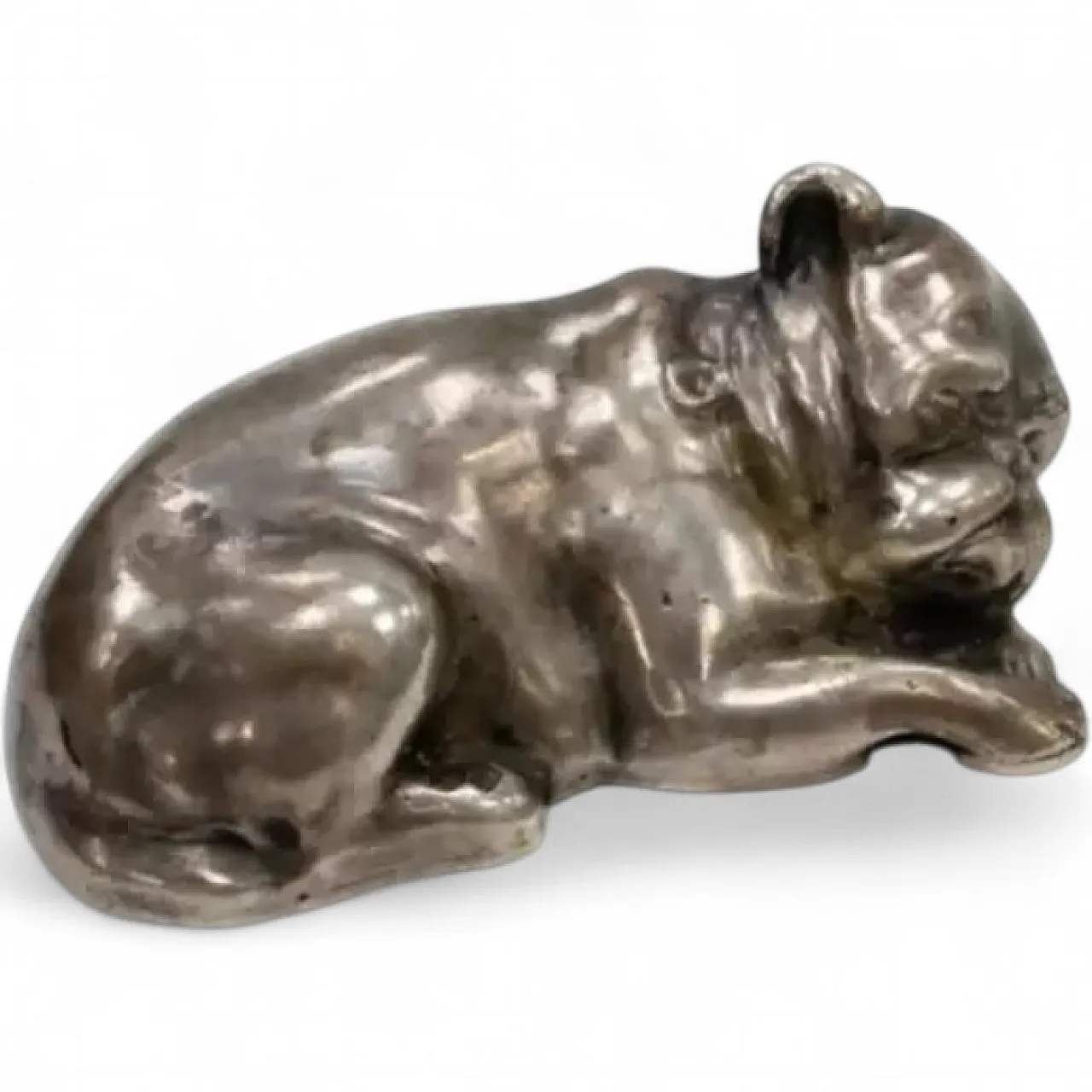 Silver figurine depicting a seated dog, early 20th century 5