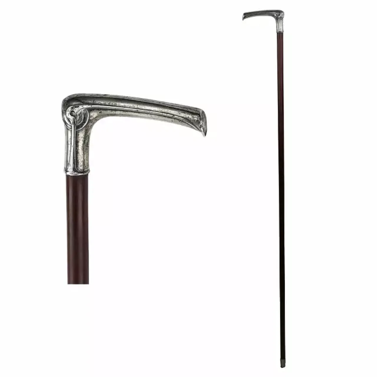 Walking cane with a silver handle, late 19th century 1