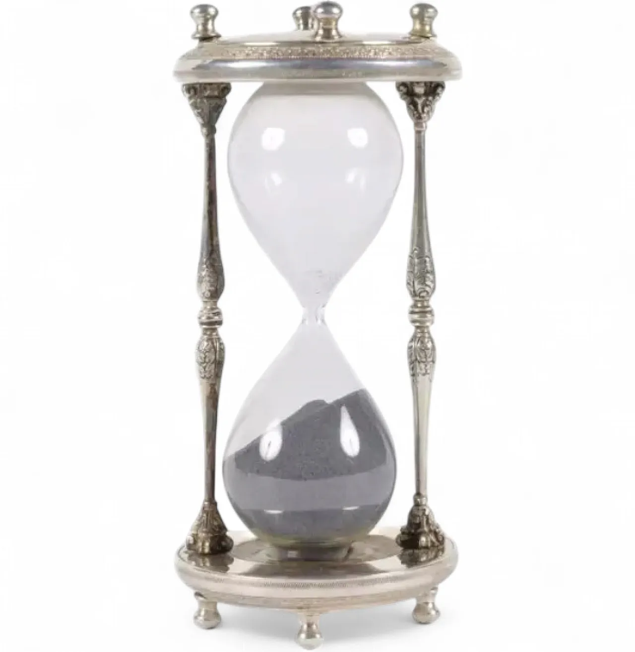 Hourglass set within a silver architectural frame, early 20th century 2
