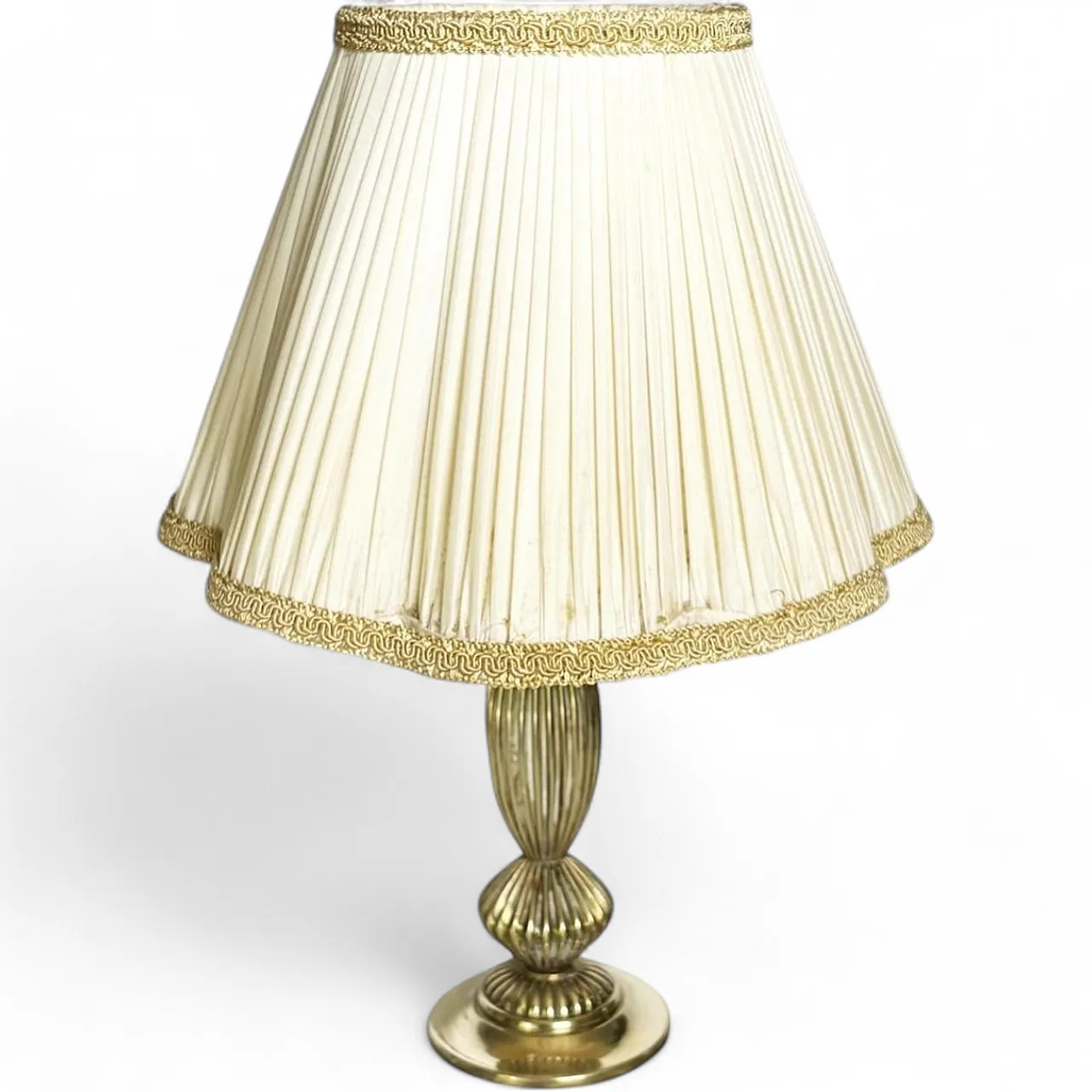 Lampada da tavolo in ottone con paralume Art Nouveau, anni '20 18
