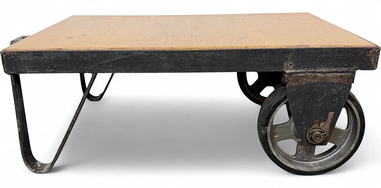 Black Industrial Coffee Table Cart, 1960s 17