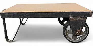 Black Industrial Coffee Table Cart, 1960s