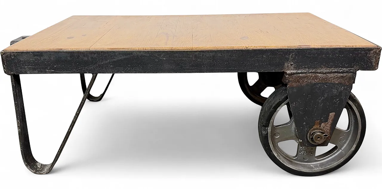 Black Industrial Coffee Table Cart, 1960s 18